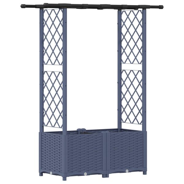 Повдигнато легло с решетка и покривка Сиво 124,5 x 40 x 136 см
