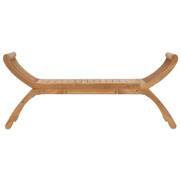 Градинска пейка 2 -Seater 126 cm Солидно тиково дърво Натурално