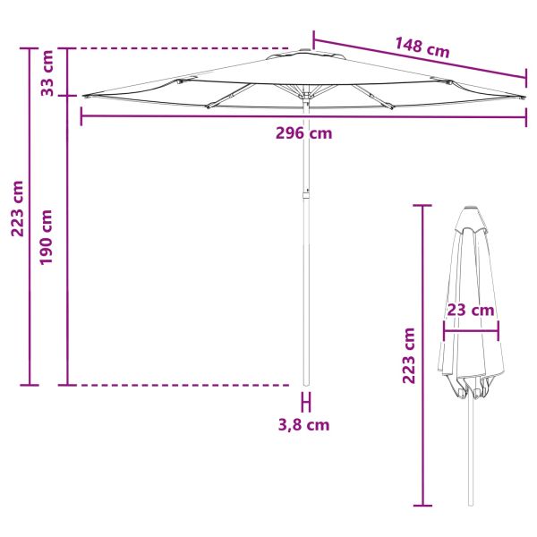 Градински парасол 300 x 300 cm Полиестер Правоъгълна Жълт и бял