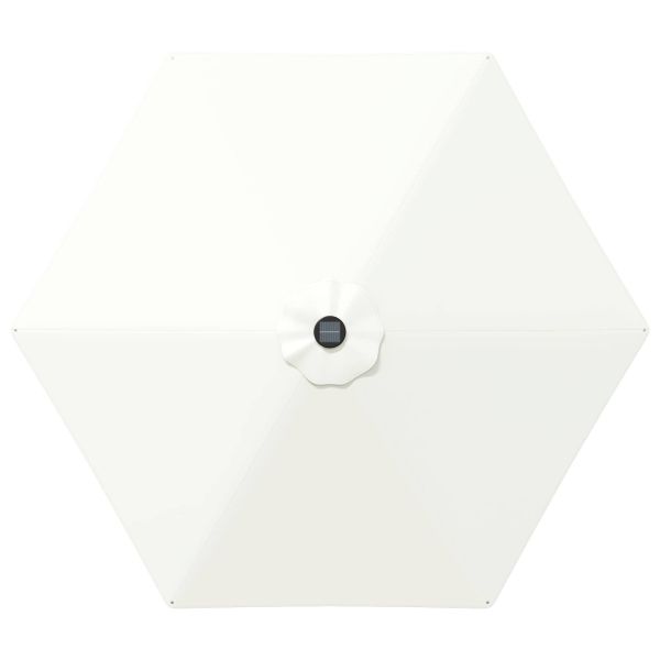 Градинен чадър с LED светлини и основа 300 x 300 cm Полиестер