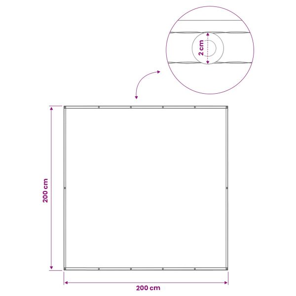 Прозорец за балкон 200 x 200 cm Тъкан с PU покритие Пясък