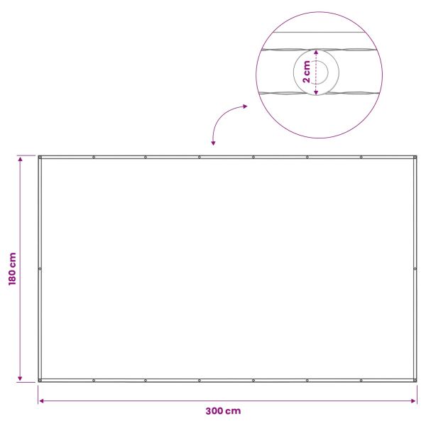 Прозорец за балкон 180 x 300 cm Тъкан с PU покритие