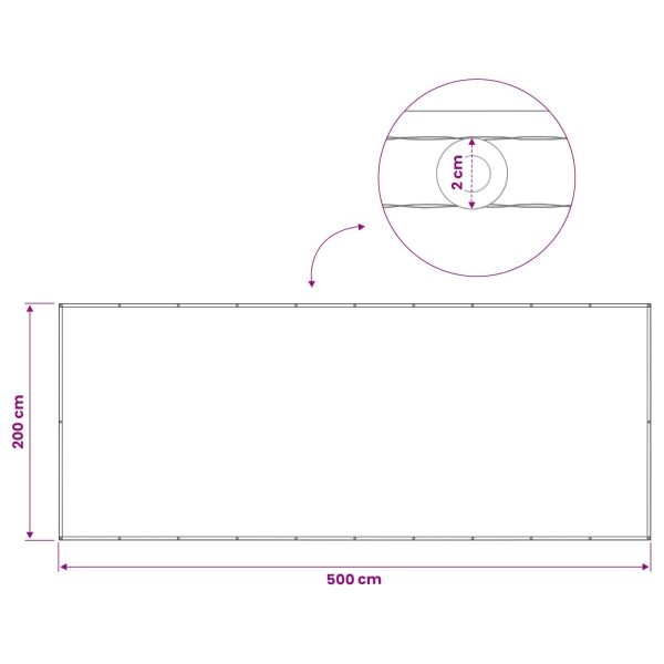 Прозорец за балкон 200 x 500 cm Тъкан с PU покритие
