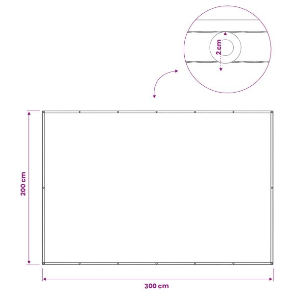 Прозорец за балкон 200 x 300 cm Тъкан с PU покритие