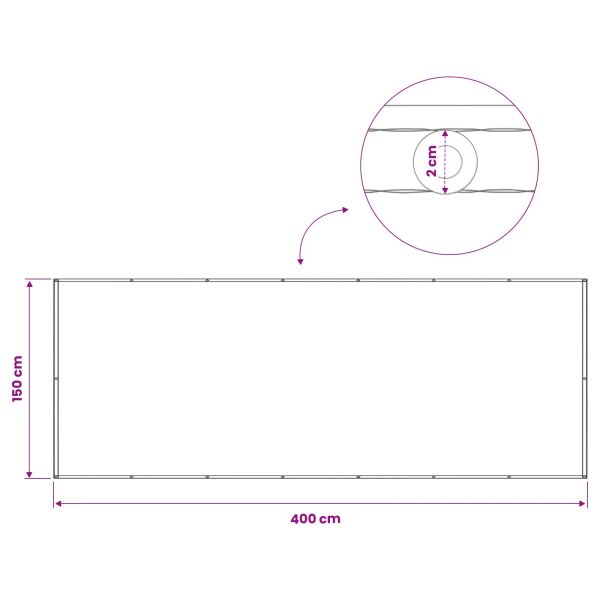 Прозорец за балкон 150 x 400 cm Тъкан с PU покритие Черно