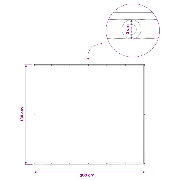 Прозорец за балкон 180 x 200 cm Тъкан с PU покритие