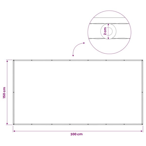 Прозорец за балкон 150 x 300 cm Тъкан с PU покритие