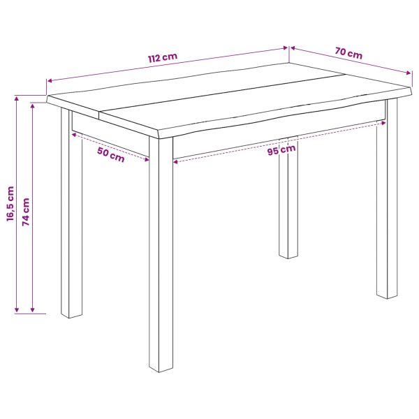 VidaXL Трапезна маса EKAI Черно 112 x 70 x 76,5 см