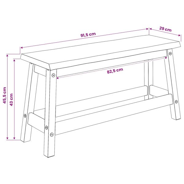 VidaXL Пейка за хранене EKAI Черно 91,5 x 29 x 45,5 см