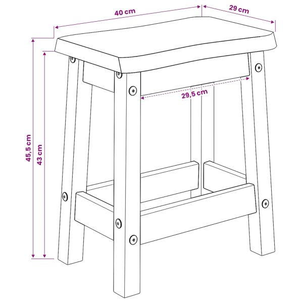 VidaXL Бар стол EKAI 2 pcs Бяло 40 x 29 x 45,5 см