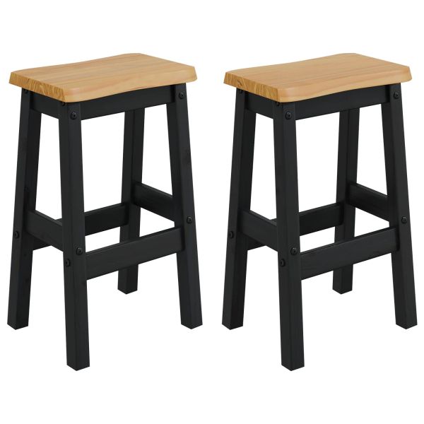 VidaXL Висок бар стол EKAI 2 pcs Черно 40 x 29 x 63 см