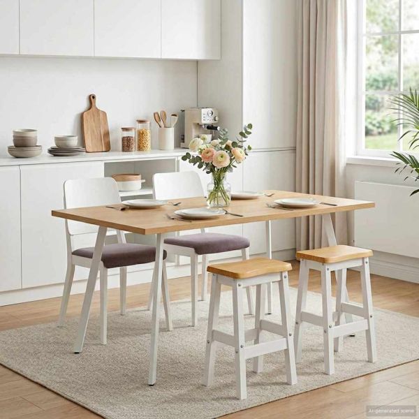 VidaXL Висок бар стол EKAI 2 pcs Бяло 40 x 29 x 63 см