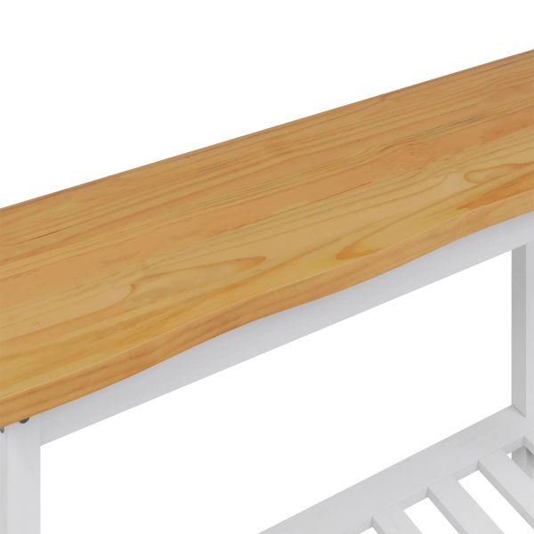 VidaXL Конзолна маса с рафт със съхранение EKAI Бяло 112 x 35 x 76 см