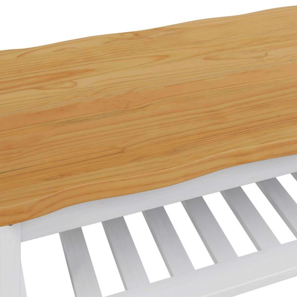 VidaXL Масичка за кафе EKAI Бяло 100 x 60 x 45,5 см
