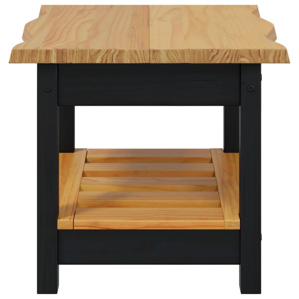 VidaXL Странична маса с рафт EKAI Черно 50 x 50 x 45,5 см