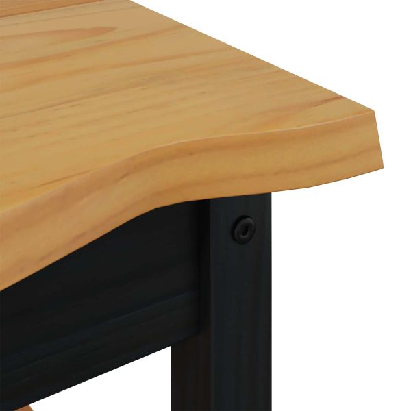 VidaXL Странична маса с рафт EKAI Черно 50 x 50 x 45,5 см