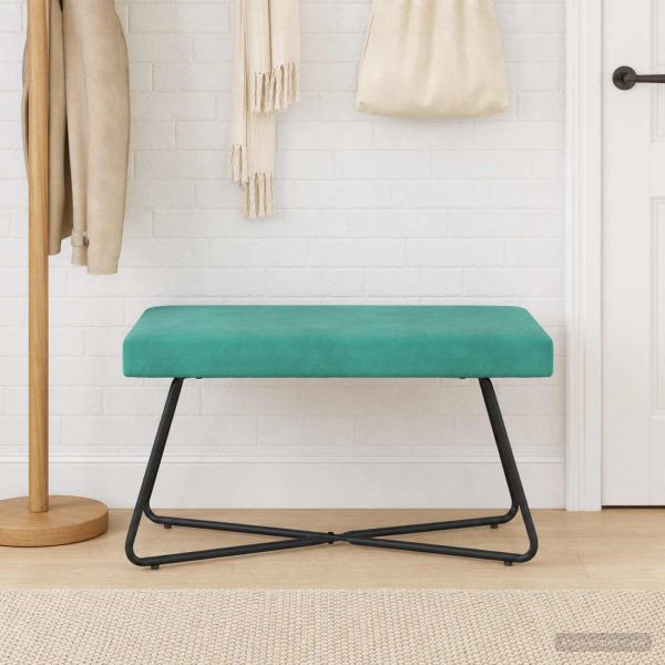 Пейка Едноцветен Тюркоаз 80 x 40 x 45 см Кадифе