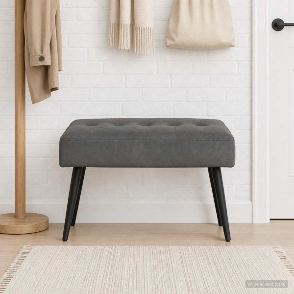 Пейка с копчета Тъмносиво 60 x 40 x 45 см Кадифе