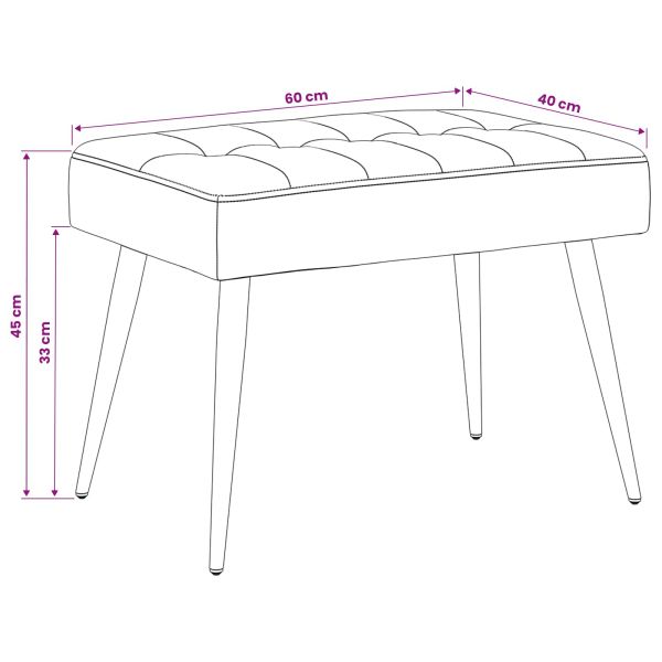 Пейка с копчета Тъмносиво 60 x 40 x 45 см Кадифе