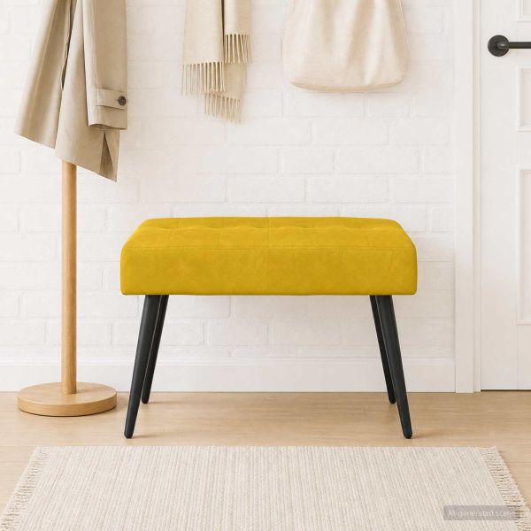 Пейка с копчета Жълто 60 x 40 x 45 см Кадифе
