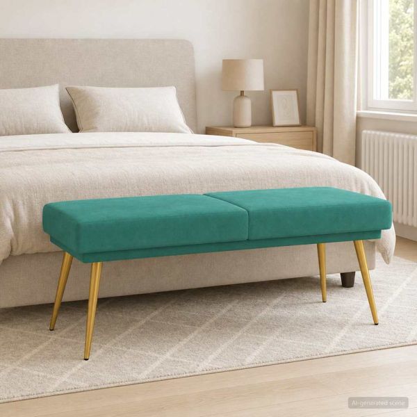 Двойно легло Тюркоаз 120 x 45 x 46 см Кадифе
