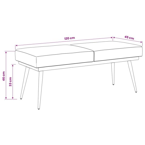 Двойно легло Лилаво 120 x 45 x 46 см Кадифе