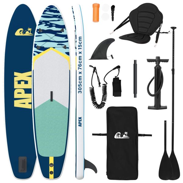 SUP дъска с място 2 в 1 APEX 305 x 76 x 15 cm Синьо за
