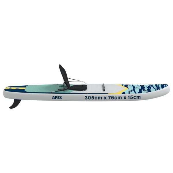 SUP дъска с място 2 в 1 APEX 305 x 76 x 15 cm Синьо за
