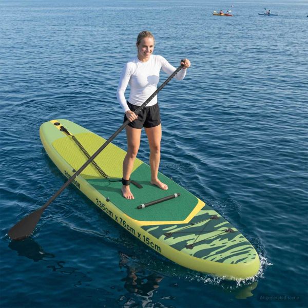 SUP дъска с седалка 2 в 1 POSEIDON 335 x 76 x 15 см Зелено за