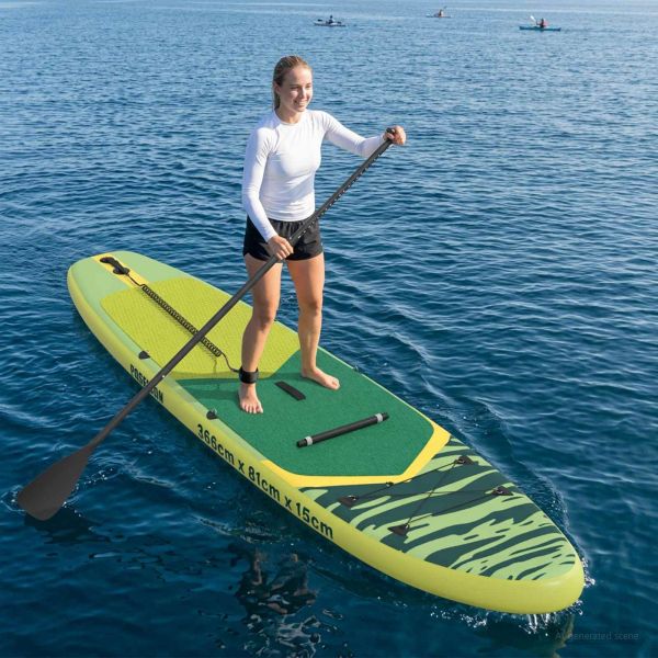 SUP дъска с седалка 2 в 1 POSEIDON 366 x 81 x 15 см Зелено за