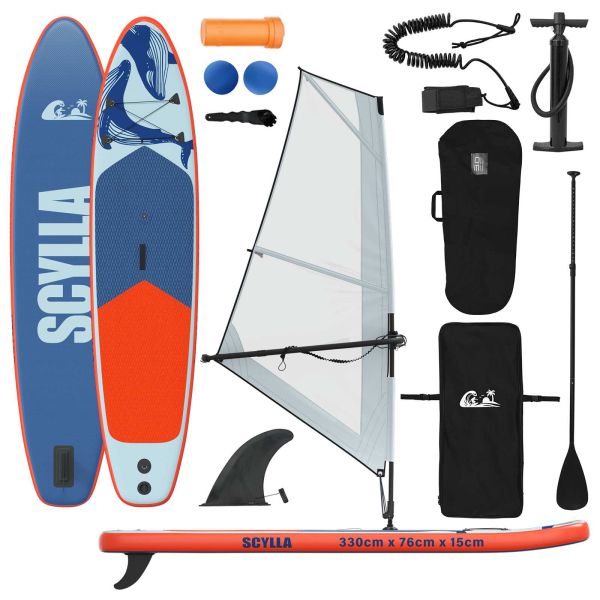 Надуваем SUP борд с платно SCYLLA 330 x 76 x 15 см Синьо за