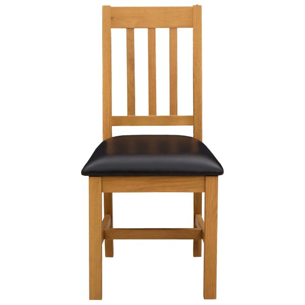 Трапезен стол VENLO 2 pcs Масивен дъб Черно 45 x 53 x 92 см