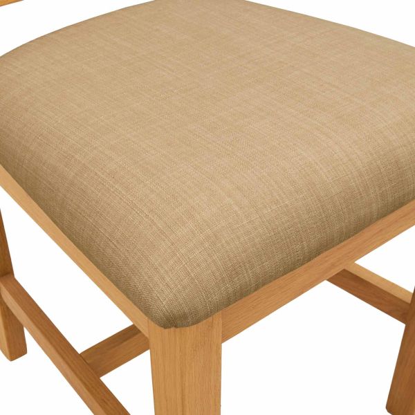 Трапезен стол 2 pcs Масивен дъб Бежово 45 x 54 x 100 см