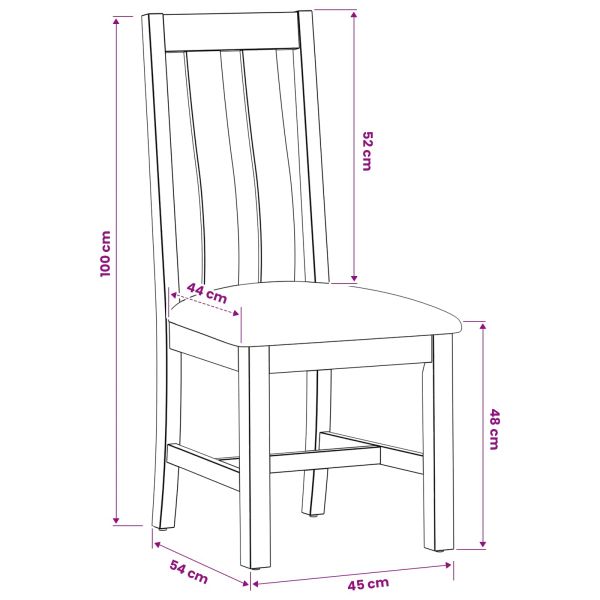 Трапезен стол 2 pcs Масивен дъб Бежово 45 x 54 x 100 см