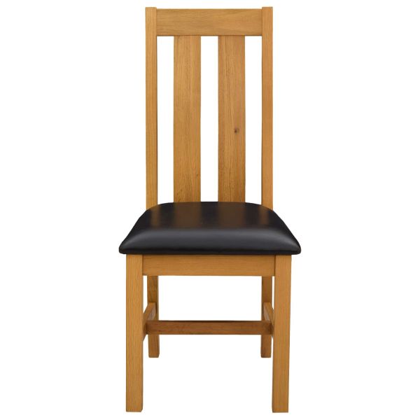 Трапезен стол 2 pcs Масивен дъб Черно 45 x 54 x 100 см