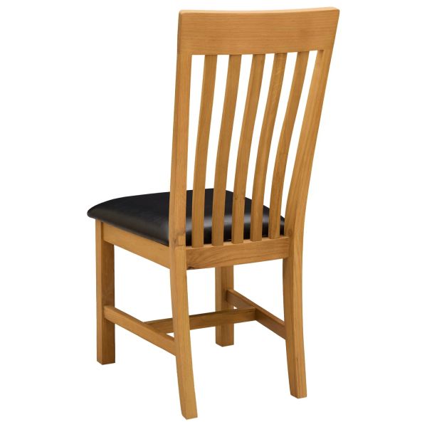 Трапезен стол 2 pcs Масивен дъб Черно 45 x 59,5 x 100 см