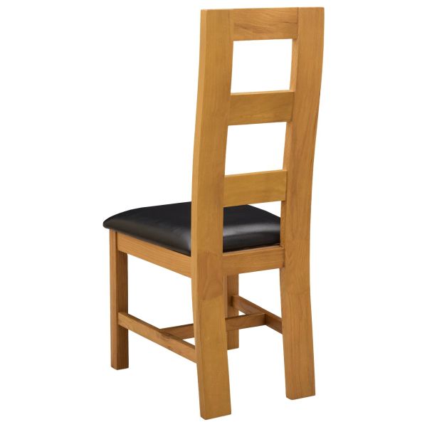 Трапезен стол 2 pcs Масивен дъб Черно 45 x 51 x 105 см