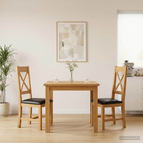 Трапезен стол 2 pcs Масивен дъб Черно 45 x 54 x 105 см