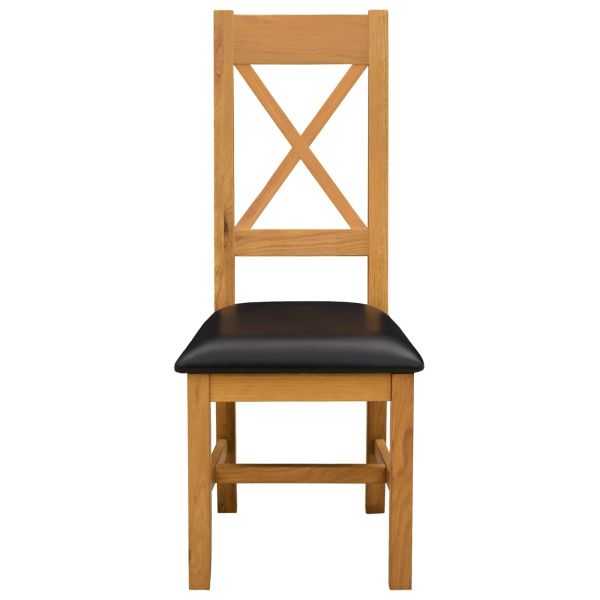 Трапезен стол 2 pcs Масивен дъб Черно 45 x 54 x 105 см