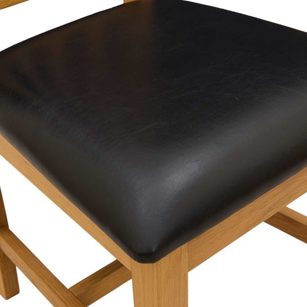 Трапезен стол 2 pcs Масивен дъб Черно 45 x 54 x 105 см