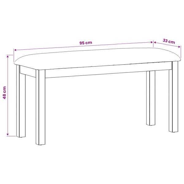 Пейка за хранене 95 x 32 x 45 см Масивен дъб Сиво