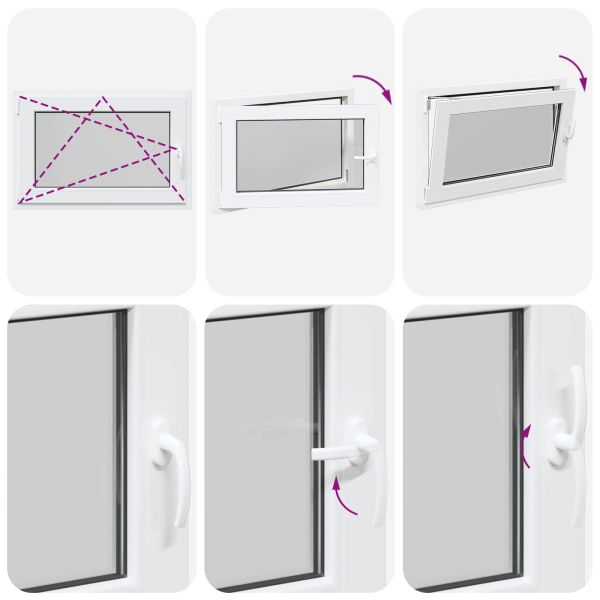 Прозорец за мазе RISOR 90 x 70 cm PVC и стъкло Бяло