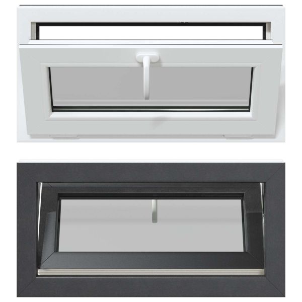 Прозорец за мазе RISOR 80 x 40 cm PVC и стъкло Антрацит
