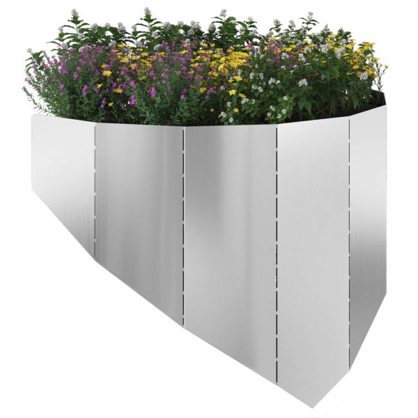 Ограда за трева 4 pcs 100 x 45 cm Стомана Сребристо