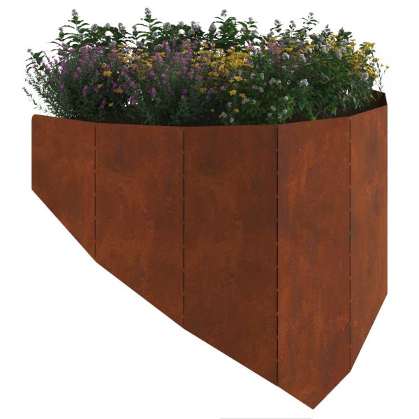 Ограда за трева 4 pcs 100 x 45 cm Стомана Ръждясало