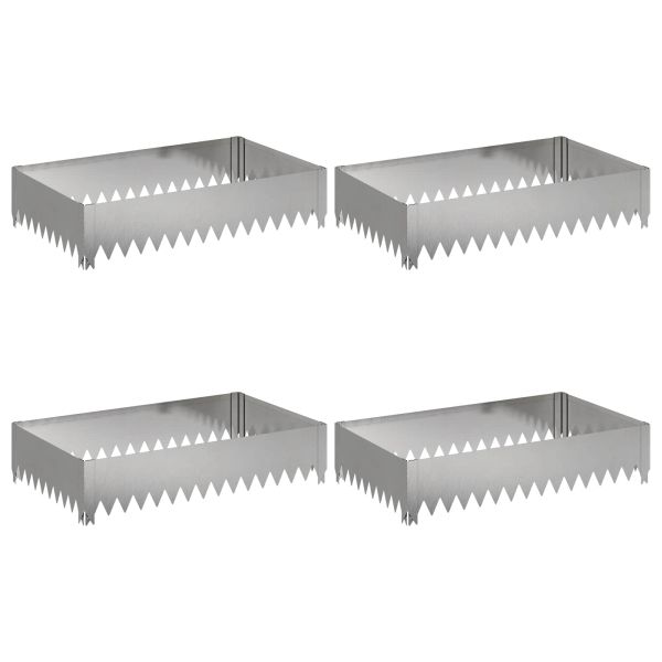Ограда за трева 4 pcs 100 x 60 x 20 см Стомана Сребристо