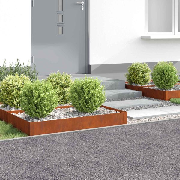 Ограда за трева 4 pcs 100 x 60 x 20 см Стомана Ръждясало