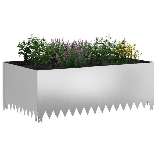 Ограда за трева 4 pcs 100 x 60 x 35 cm Стомана Сребристо