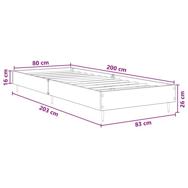 Рамка за легло Старо дърво 80 x 200 cm Инженерна дървесина