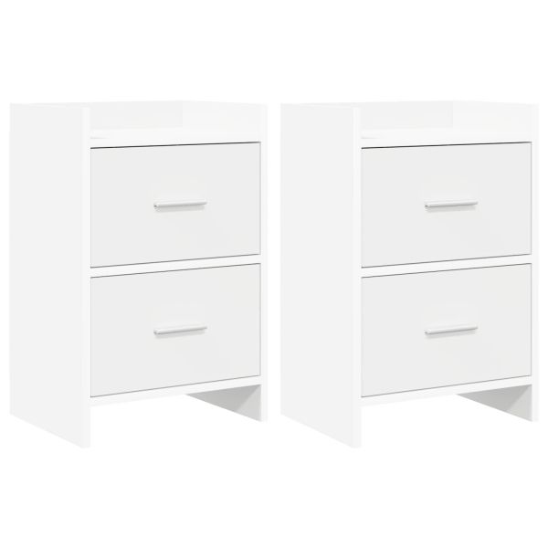 Нощни маси 2 pcs Бяло 40 x 30 x 60 cm Инженерна дървесина